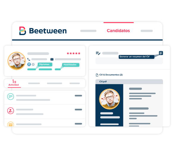 Encuentre toda la información sobre los candidatos utilizando las fichas personalizables de candidatos de Beetween.